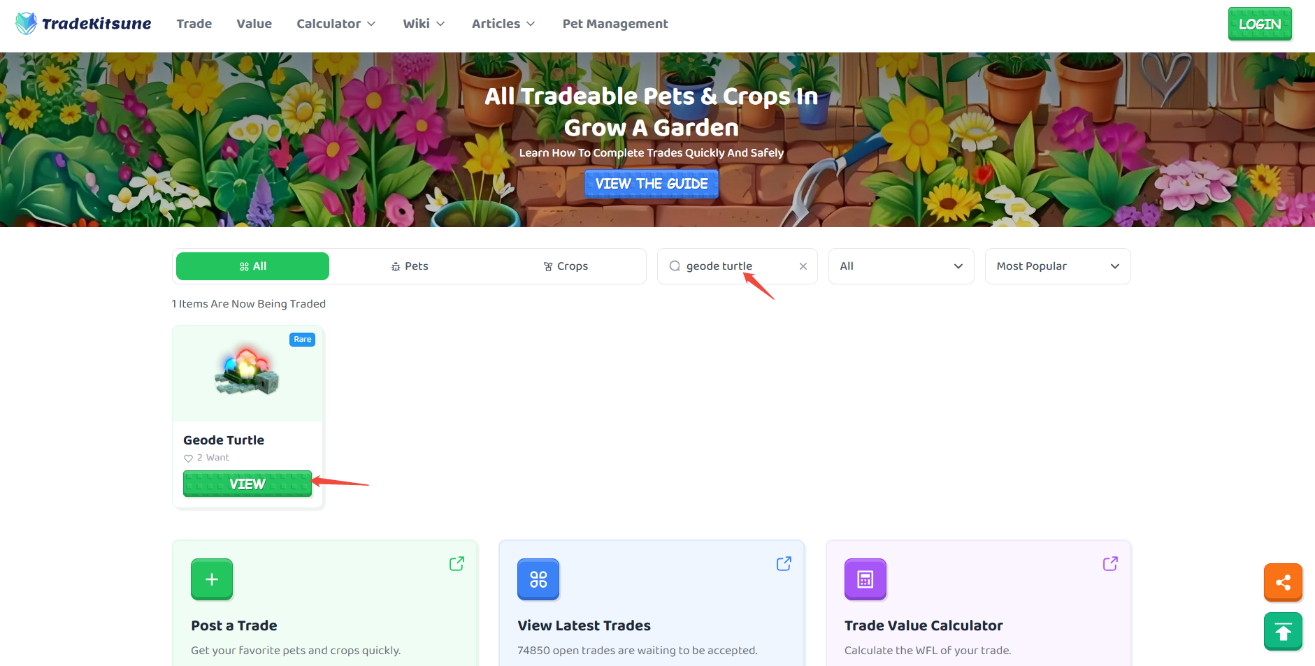 grow a garden geode turtle trade