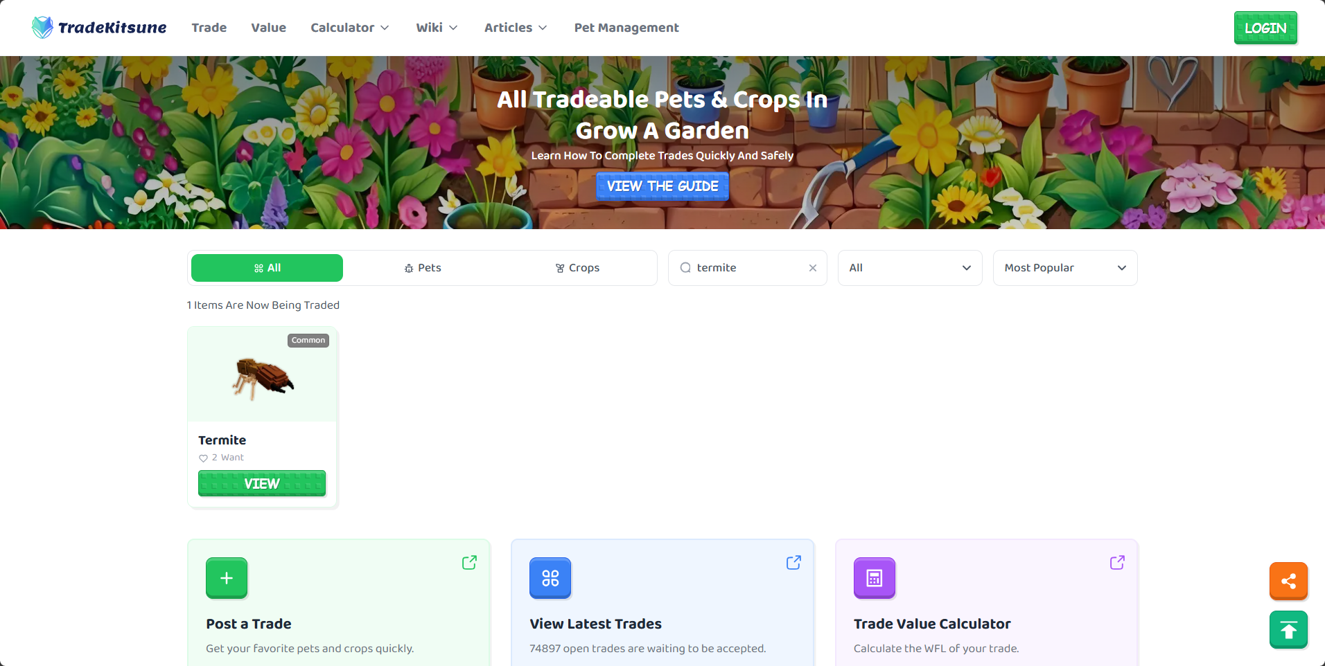 grow a garden termite trade