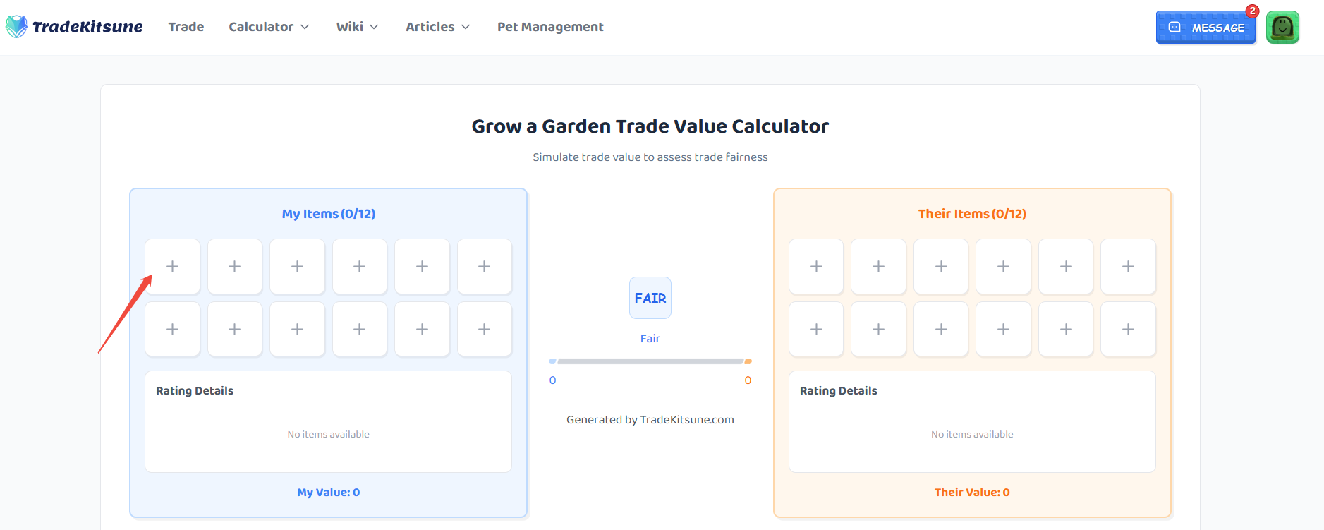 Grow a Garden trading calculator