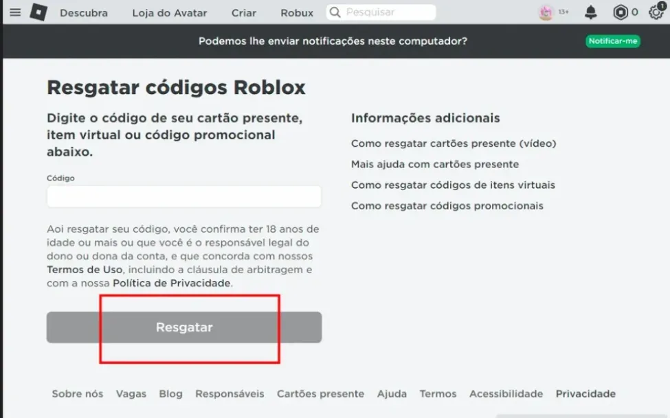 codigo do roblox atualizado