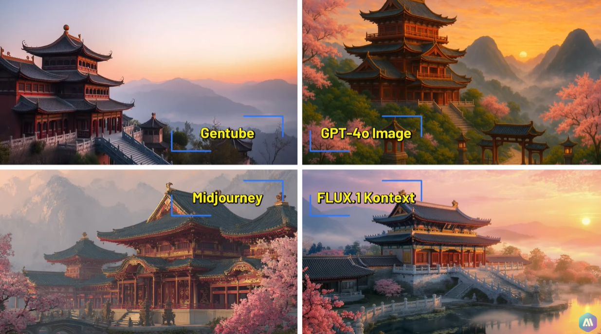 Gentube vs Midjourney vs GPT-4o Image vs FLUX.1 Kontext