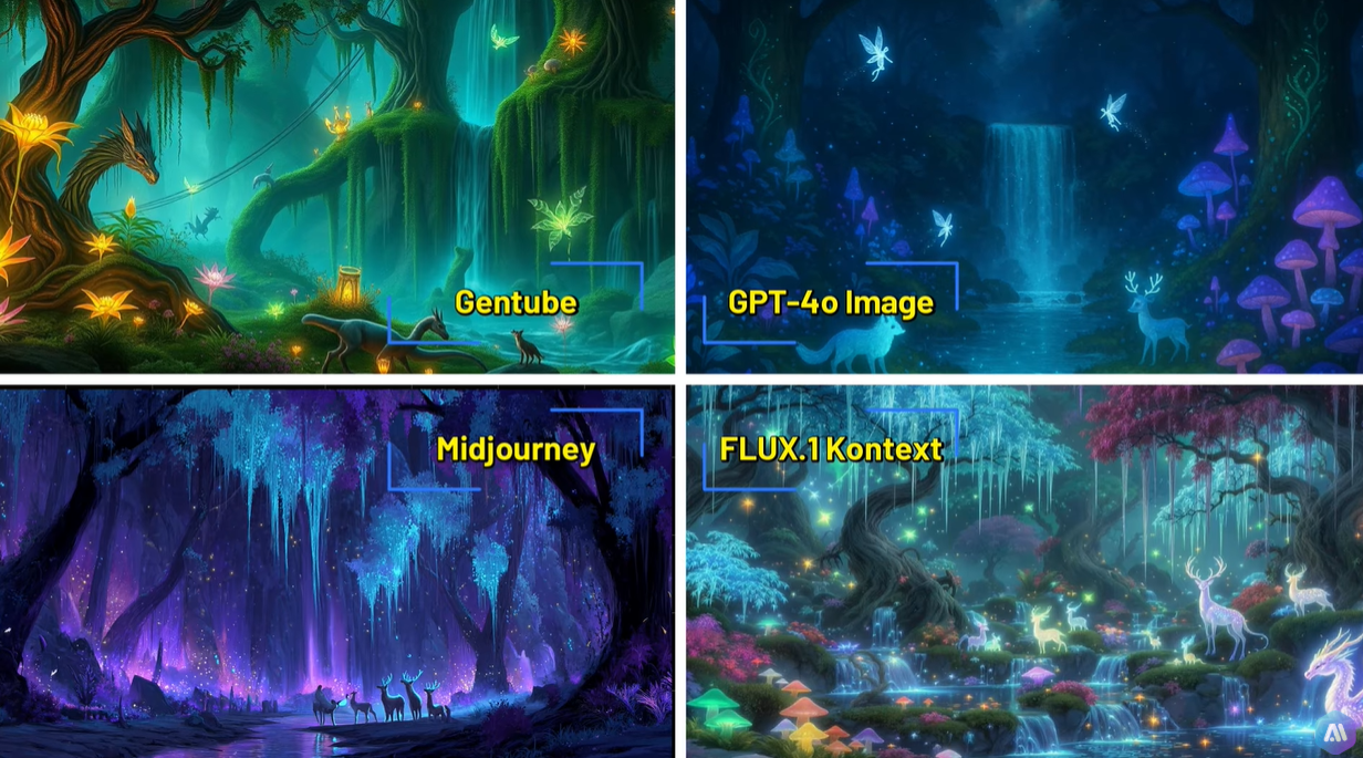 Gentube vs Midjourney vs GPT-4o Image vs FLUX.1 Kontext