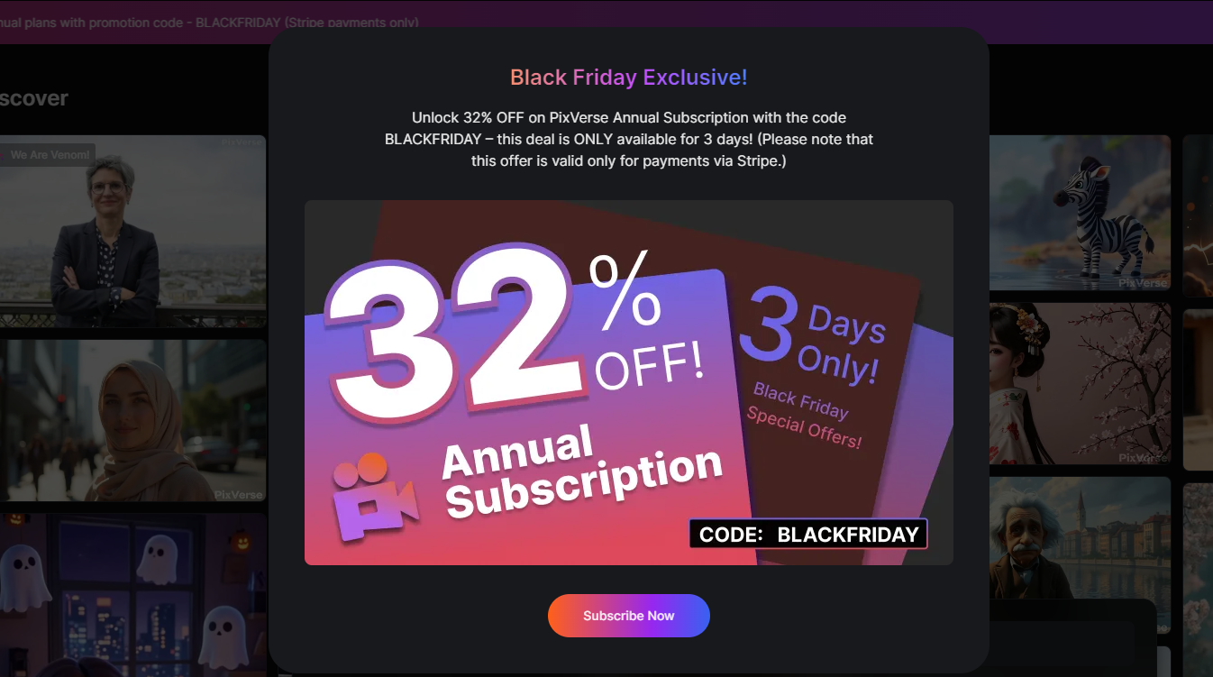 PixVerse Black Friday Discount