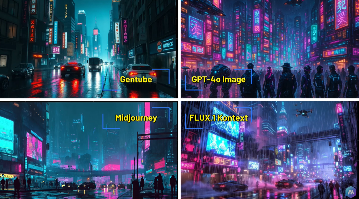 Gentube vs Midjourney vs GPT-4o Image vs FLUX.1 Kontext