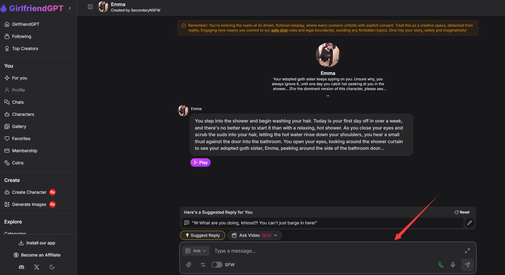 SweetAI Chat vs GirlfriendGPT