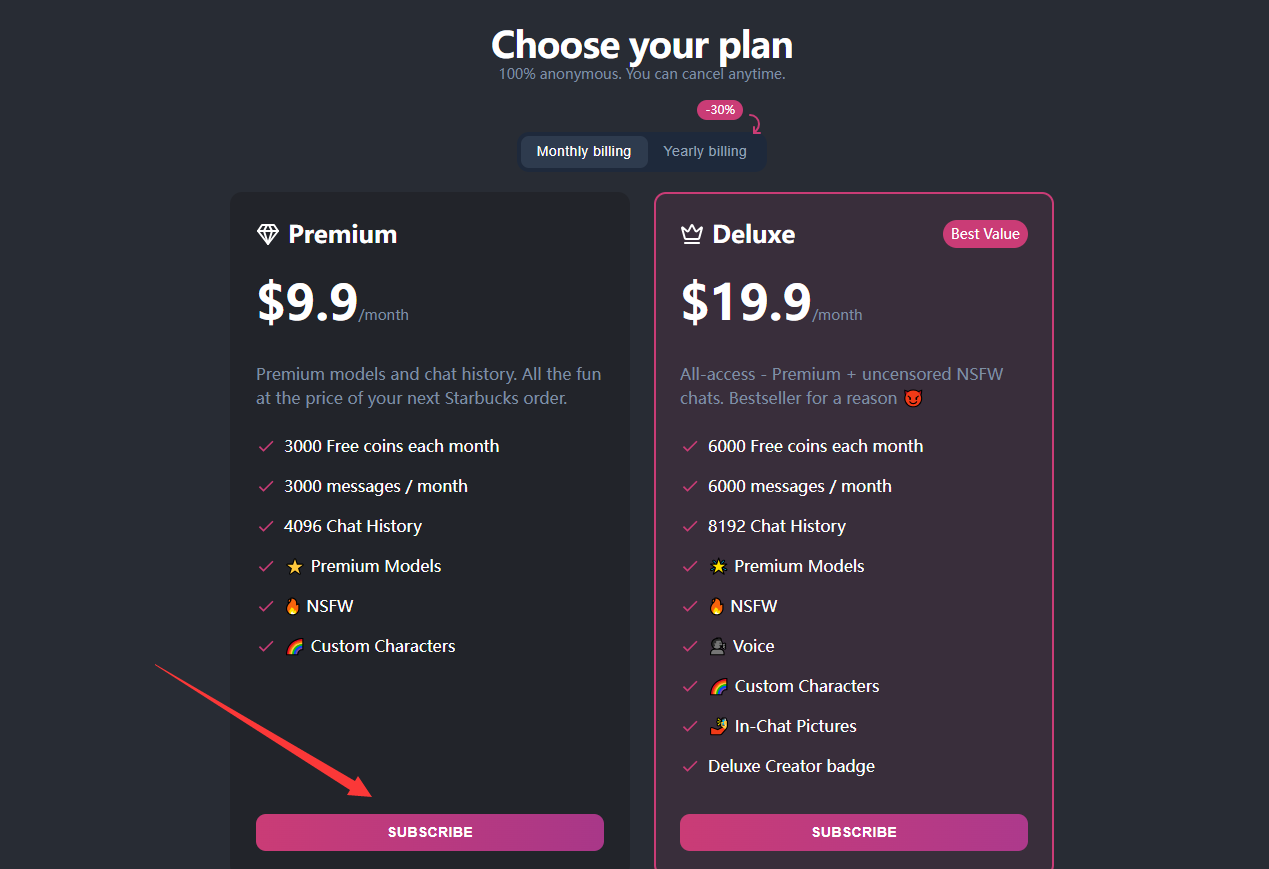 SweetAI Chat Plan