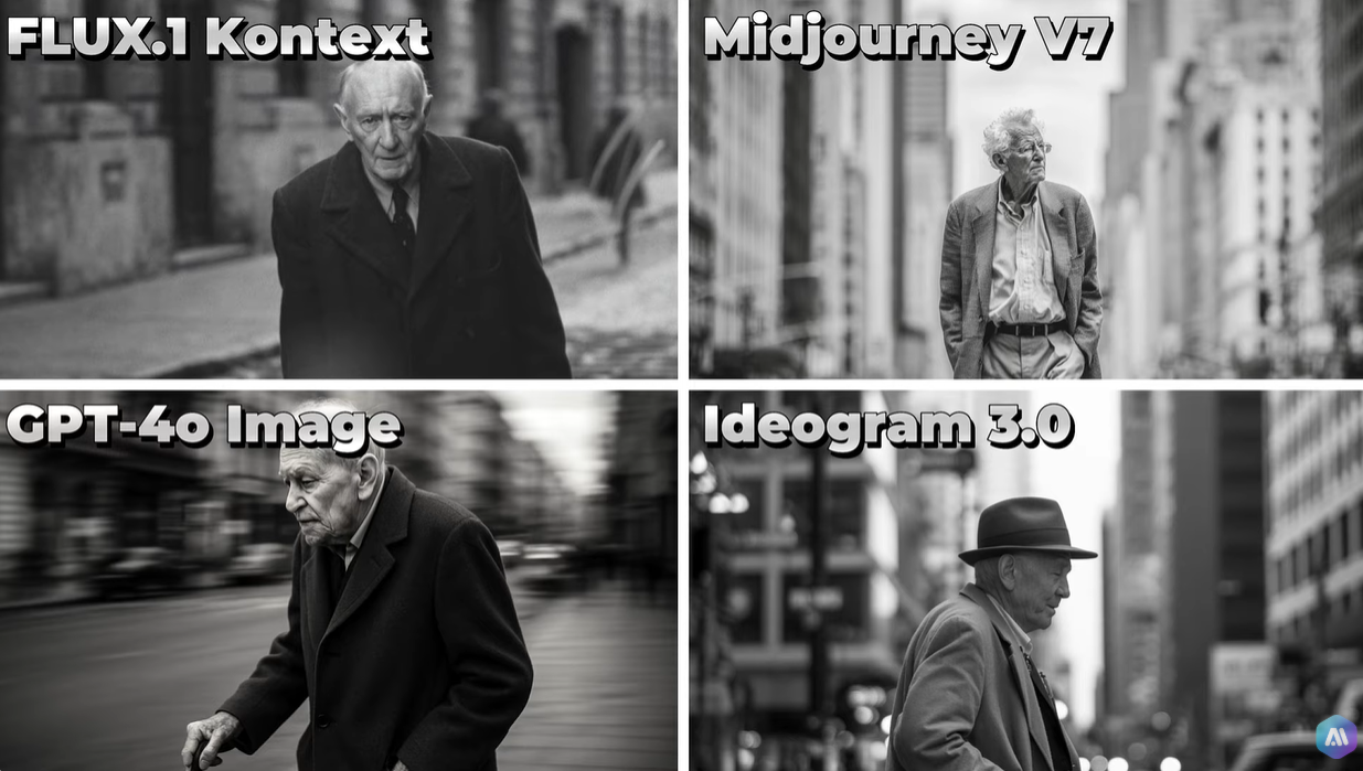 FLUX.1 Kontext VS Midjourney VS GPT-4o Image VS Ideogram
