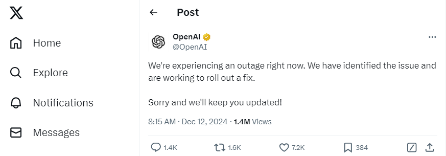 when will chatgpt be back up