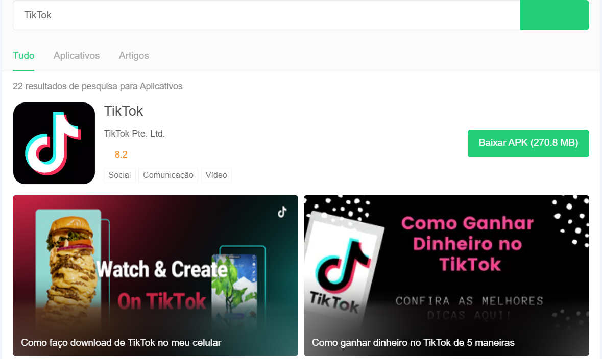 Como baixar versões antigas do TikTok para Android