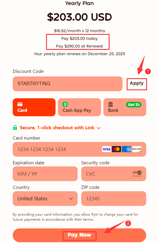 Rytr Coupon codes
