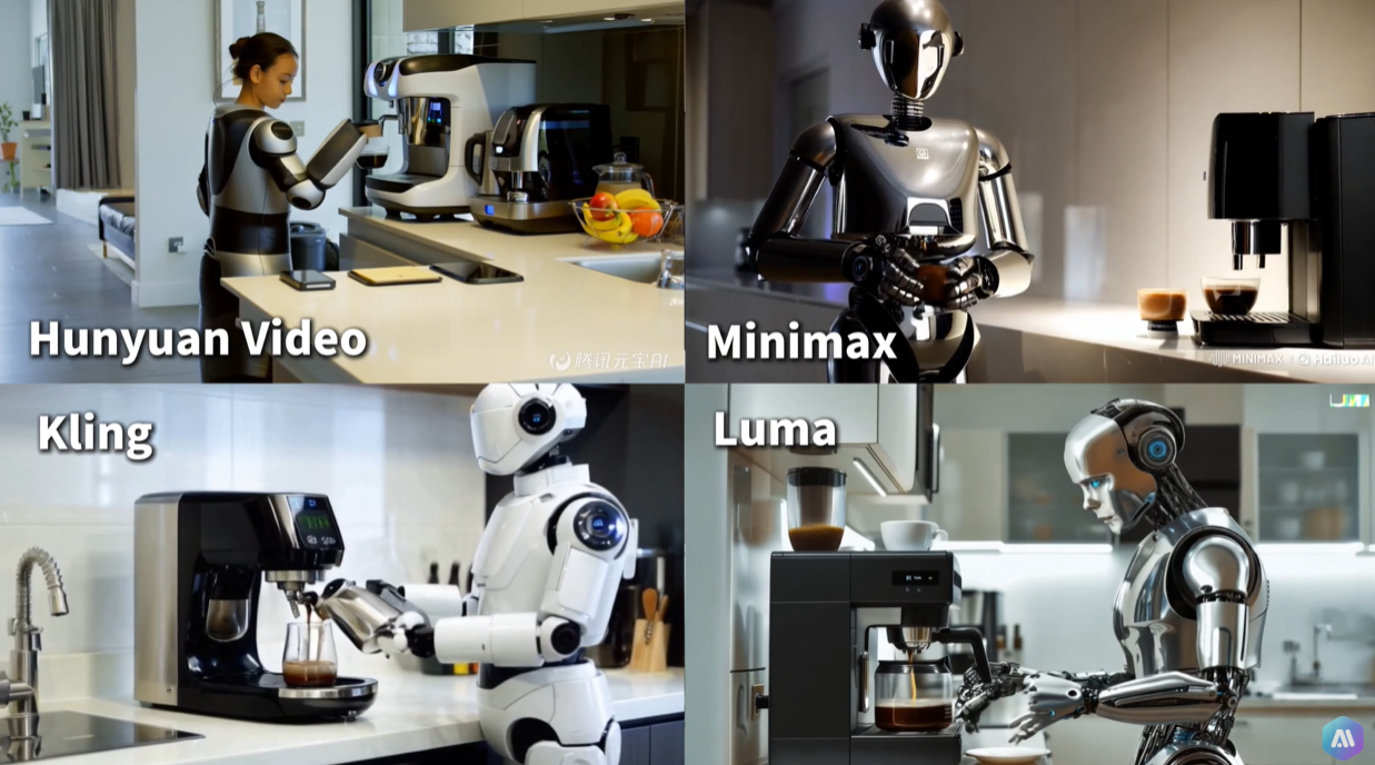 Hunyuan Video vs Kling AI vs Luma AI vs MiniMax Video-01(Hailuo AI) 