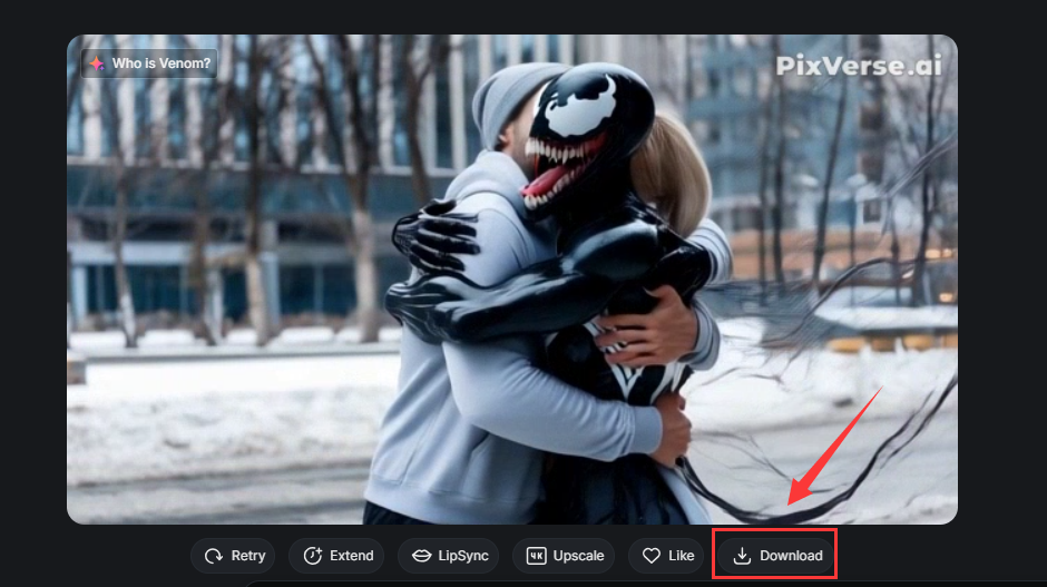 Pixverse AI Venom Umarmungs-Video