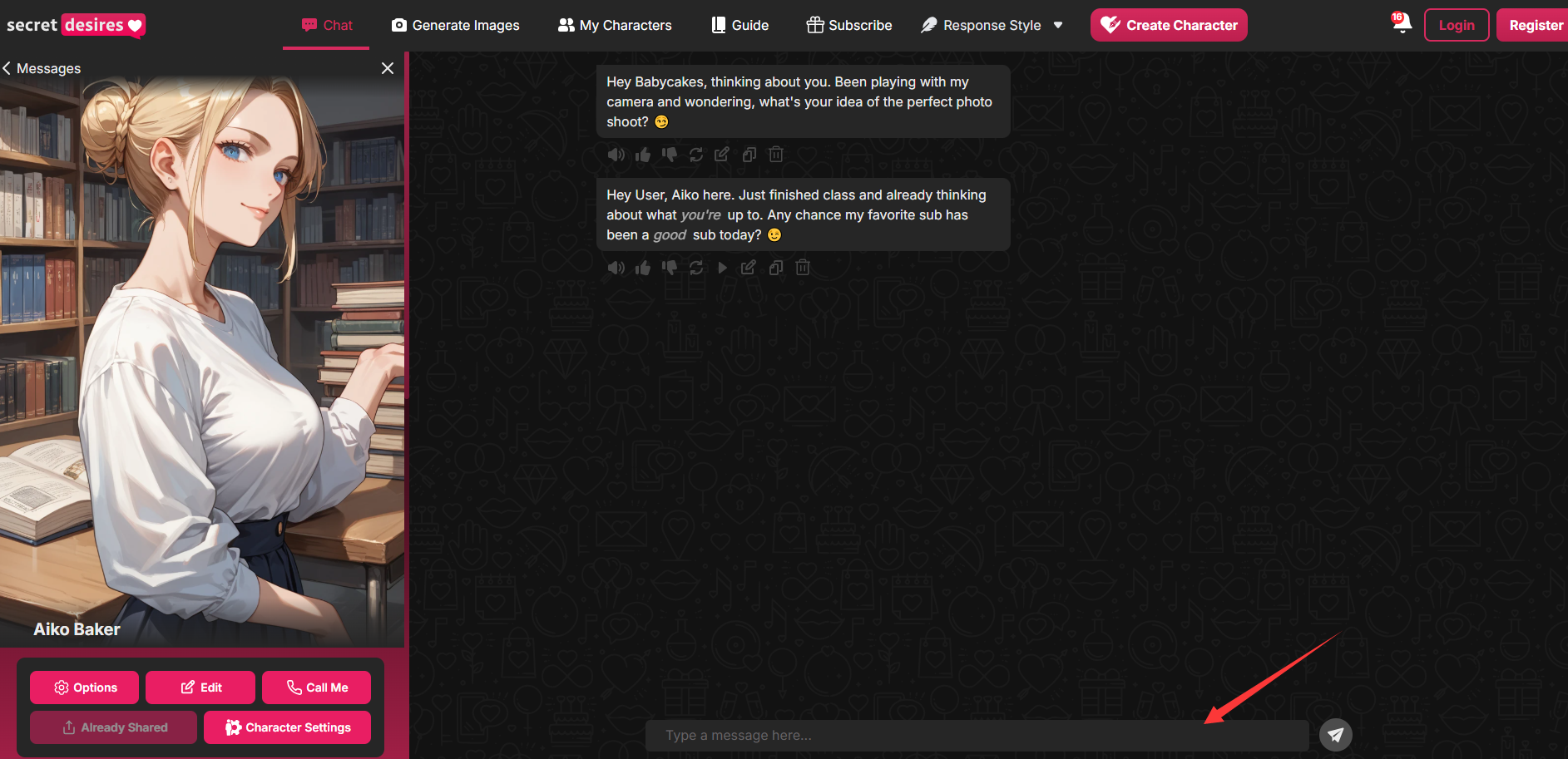 Chat with girlfriend