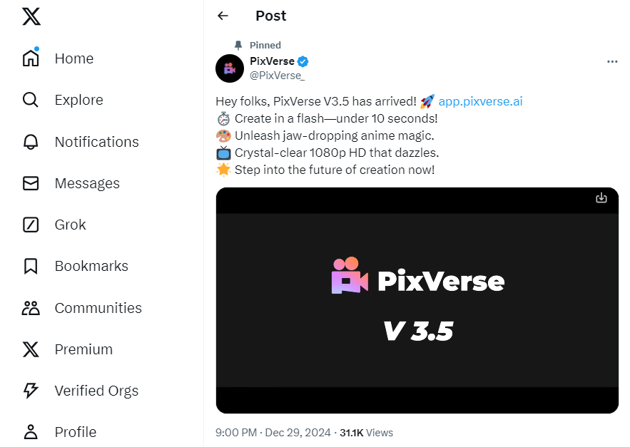 PixVerse V3.5 Update