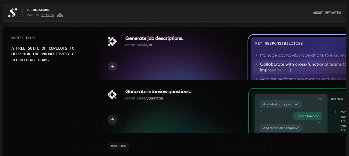 Hiring Studio by Metaview