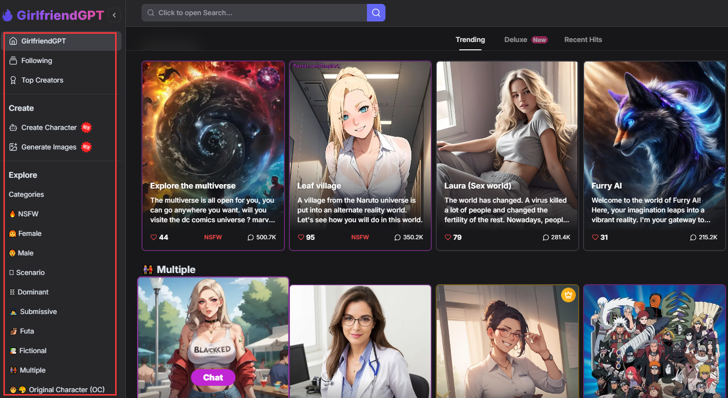 SweetAI Chat vs GirlfriendGPT