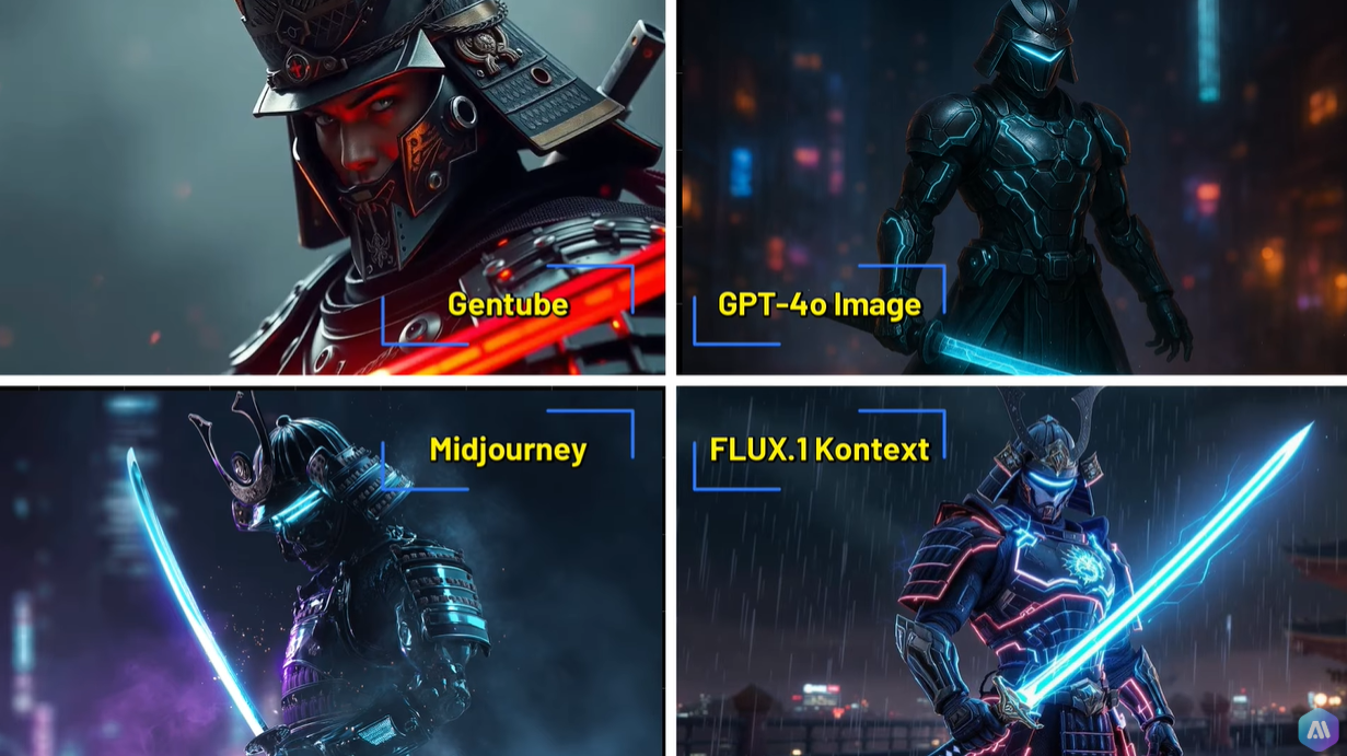 Gentube vs Midjourney vs GPT-4o Image vs FLUX.1 Kontext