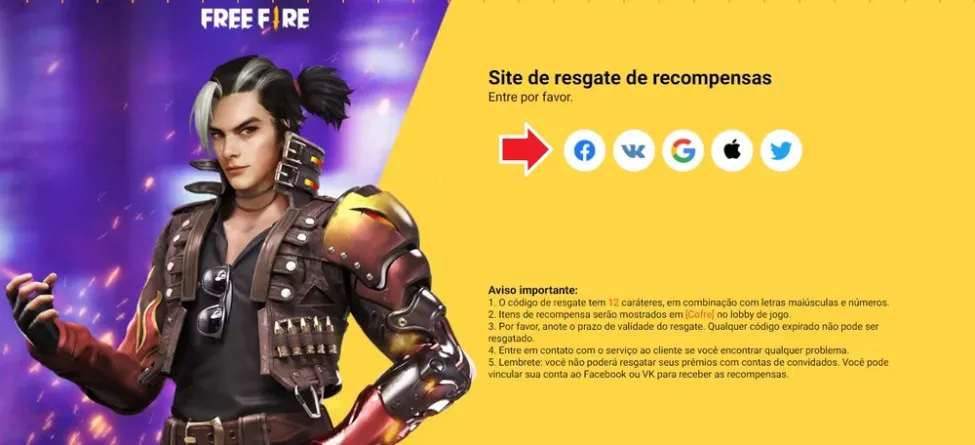 Código de resgate do Garena Free Fire MAX